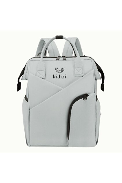 Geanta mamici cu prindere pentru carucior Mova Grey, model tip rucsac, 10 compartimente, i...