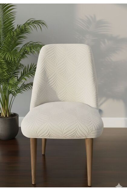 Mutfak Sandalye Kılıfı-Tek adet Kaliteki Tam Saran Yıkanabilir Oval Sandalye Örtüsü Chair Cover