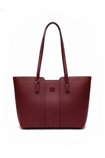 Wine red Structured Tote Bag – Premium Leather Women’s Shoulder Handbag