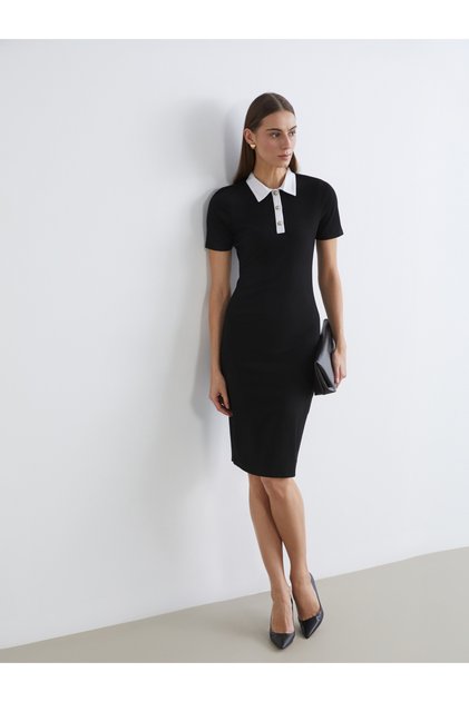 Collared Ribbed Dress
