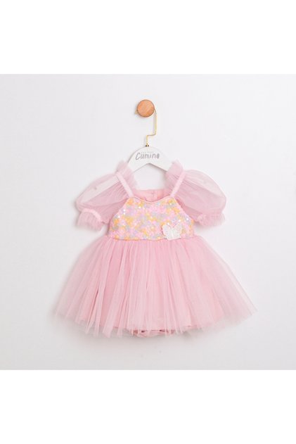 Sequined Tulle Baby Romper Jumpsuit with Butterfly Accessories