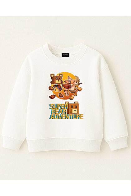 fasardi Super Bear Adventure Baskılı Oversize 3 İplik Şardonsuz