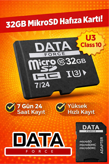 DataForce 32GB U3 Hafıza Kartı | Kamera, Telefon ve DVR Uyumlu
