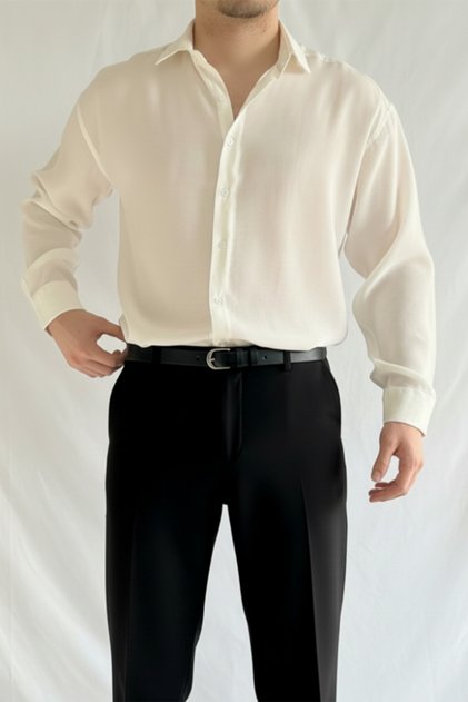 Old Money High Quality Modal Fabric Shirt White