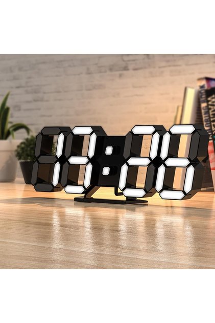 Dijital masa saati ve duvar saati 3d led ışıklı saat ışıklı duvar saati 23x8cn