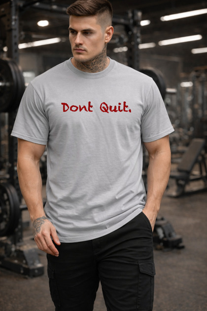 Gray T-Shirt 100% Cotton Red Design