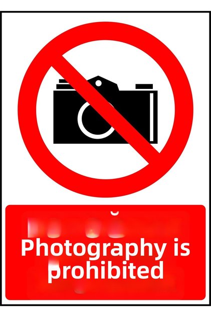 Photography Is Forbidden 3 mm Dekota Warning Sign 25 X 35 cm