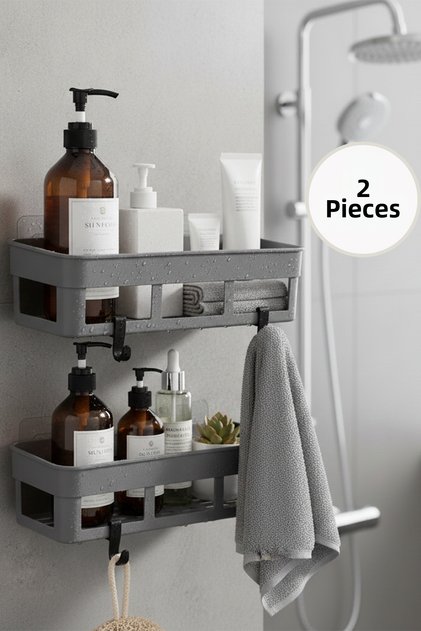 Adhesive Rectangular Corner Shelf Bathroom & Kitchen Organizer Shelf Hanging Organizer Corner Wall Shelf