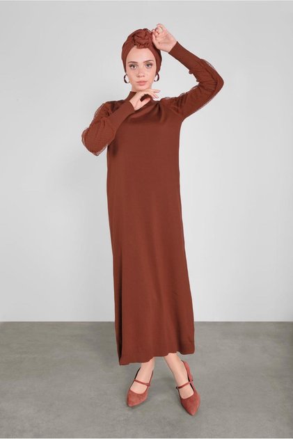 Balloon Sleeve Knitting Dress 41033