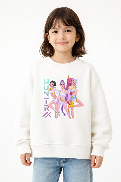 fasardi KPOP Demon Hunters Huntrix Zoey Rumi Mira Baskılı Oversize