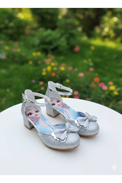 Silver Children's Character Heelled Evening Shoes