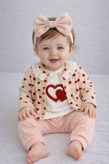 Heart Themed Baby Set