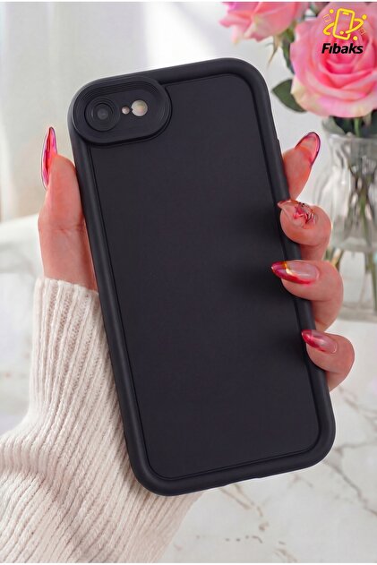 Apple iPhone 7 ブラック ケース付き Fibaks iPhone 7/8/SE Kılıf Kamera Korumalı Kartlıklı Cüzdanlı