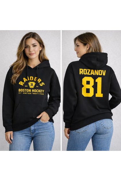 Heated Rivalry İlya Rozanov 81 Series Printed Black Hooded Sweatshirt Hoodie