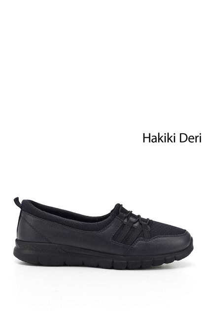 Women's Navy Blue Antique Wedge Sole Genuine Leather Comfort Shoes