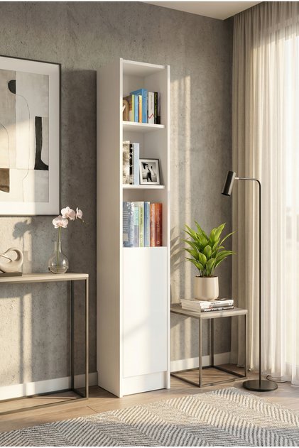 Flat30 Kitaplık 1 Kapaklı Kütüphane Beyaz
