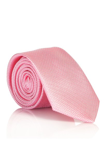 Pink Slim Fit Solid Color Woven Tie / Ddk-18