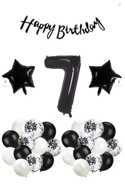 1 Year Old Black and White Birthday Balloon Set – Happy Birthday & Number Balloon