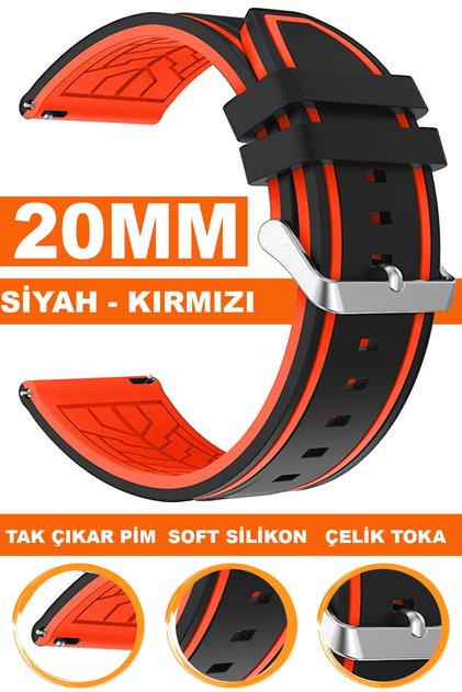 20mm Fossil-Welder-Casio-Seiko-Omega-Armani Watch Compatible Silicone Watch Band Strap A5520