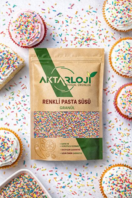 susu aktarloji 500 Gr Renkli Pasta Süsü / Pasta Süsleme Şekeri Granül