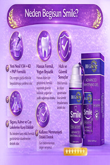 Genel Markalar Begisun V34 Mor Diş Beyazlatma Jeli – Advanced