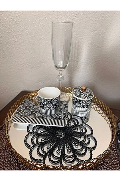 ZESA HOME 6 Lı Kahve Yanı Şık Sunum Güpür Tül Peçeteler - Fiyatı