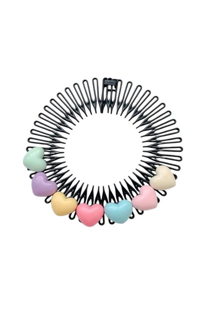Flexible Spring Ghost Crown Buckle with Colorful Heart Figure