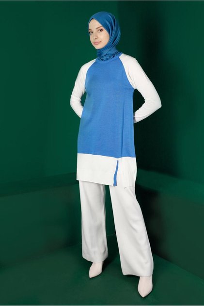 COLOR BLOCKED KNITWEAR TUNIC 43168