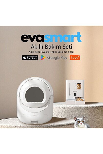 evasmart EVA SMART PetPack | Akıllı Kedi Tuvaleti + Kameralı Mama