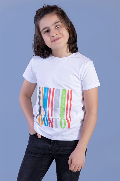 Boy's Printed Crew Neck Short Sleeve T-Shirt