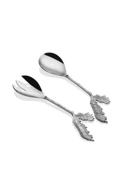 Dorea 2-Piece Salad Serving Set Silver Color 1Hrz-2788Ss