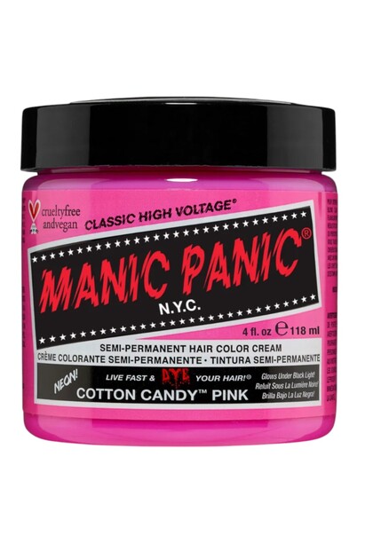 Manic Panic, Класическа боя за коса с високо напрежение, цвят „ Памук“ , полуперманентна боя за коса, 118 мл