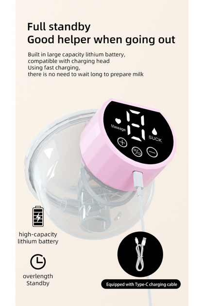 Electric Breast Pump 3 Modes, 10 Levels | Hands-Free, Rechargeable, Wearable, LED Display