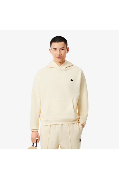 Erkek Loose Fit Kapüşonlu Baskılı Sarı Sweatshirt