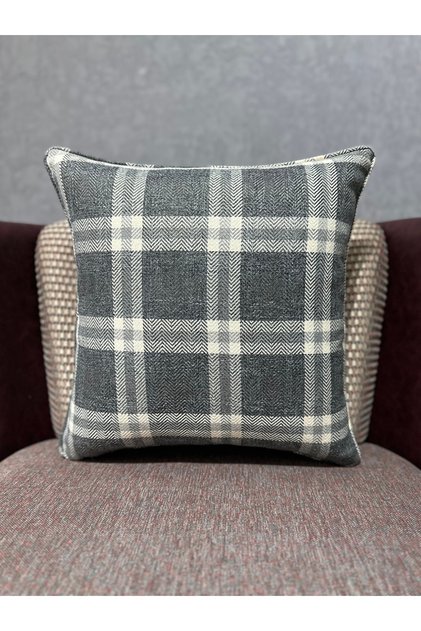 Linen Woven Plaid Throw Pillow Cover 43X43 cm