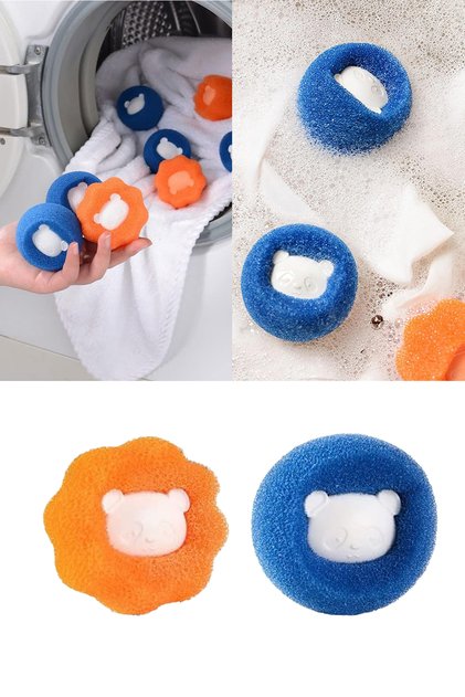 1 Piece Washing Machine Hair Collection Ball Washable Sponge Cat Dog Hair Catcher