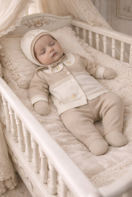Arin Baby 5 'Lİ YAKALI ÇİÇEKLİ %100 PAMUK YENİ DOĞAN KIZ BEBEK