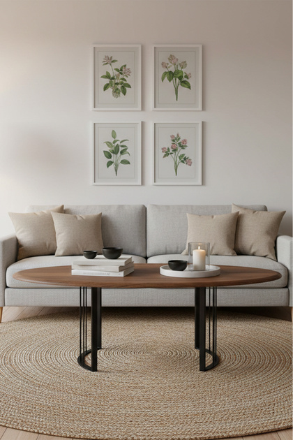 EUR070 Elips Orta Sehpa-Kahverengi-42 x 48x 118 cm