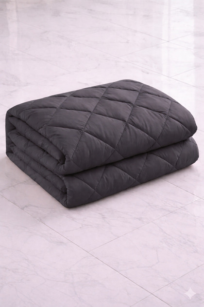 Silicone Quilt Natural Ranforce Single - Anthracite - Gray