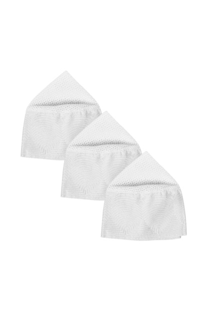 Set of 3 men's quarter-length Cotton caps with top ventilation holes - comfortable heritage design - from First Life