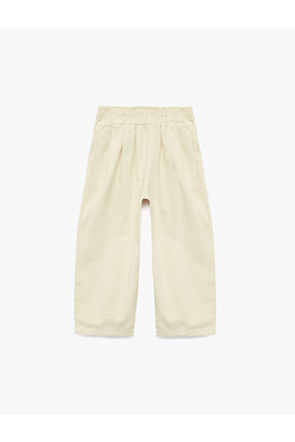 Cotton Loose-Fit Pleated Detailed Balloon Shape Trousers