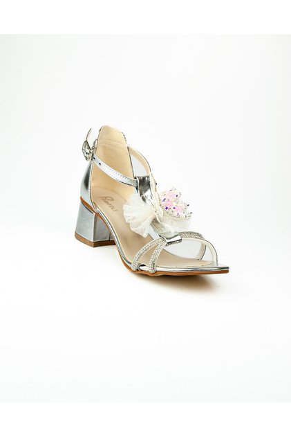 750 Silver Girls' Evening Dress Shoes