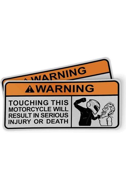 Length 12CM CH-WARN-C-G 2PCS GPS TRACKING Warning Motorcycle Stickers Waterproof DIY Motorbike Side