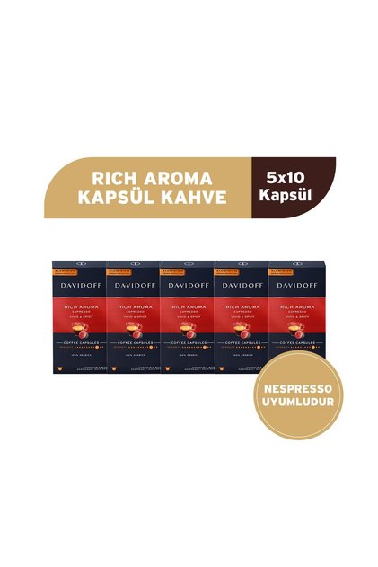Rich Aroma Espresso Kapsül Kahve 5x10 Adet - Nespesso Uyumludur