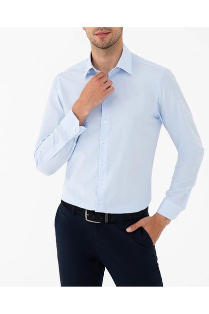 Slim Fit Cotton Satin Men's Shirt