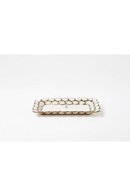 LENA DİKDÖRTGEN SUNUM TABAK GOLD 30*19 CM