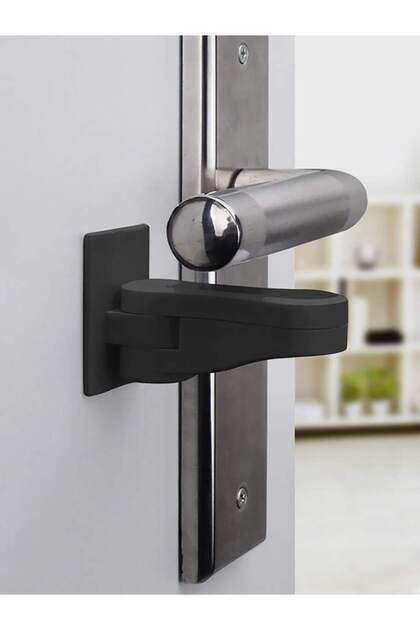 black 1pc- Multi-function door handle lk Child safety lk for cabinet drawer doorstop