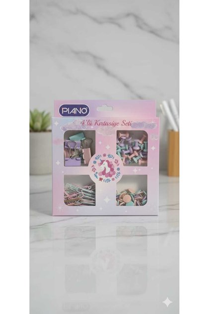 Pastel Renkli Metal Ataç Ve Mandal Seti 1 Paket Ataş Kıskaç Okul Ofis Seti Raptiye