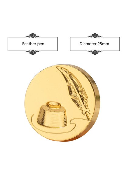 Feather pen Rose Garden Retro Seal Wax Stamp Head Fire Paint Embossed for DIY Scrapbooking Wedding I