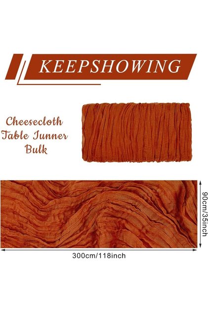 120 inch 10FT Terracotta 120 inch Christmas Cheesecloth Table Runner Terracotta Boho Romantic Gauze